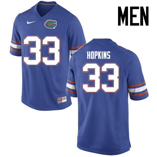 NCAA Florida Gators Tyriek Hopkins Men's #33 Nike Blue Stitched Authentic College Football Jersey NRU4564PS